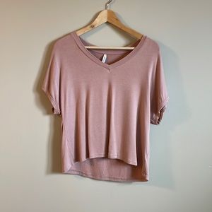 Z Supply Mauve Drop Shoulder Vneck Size Small